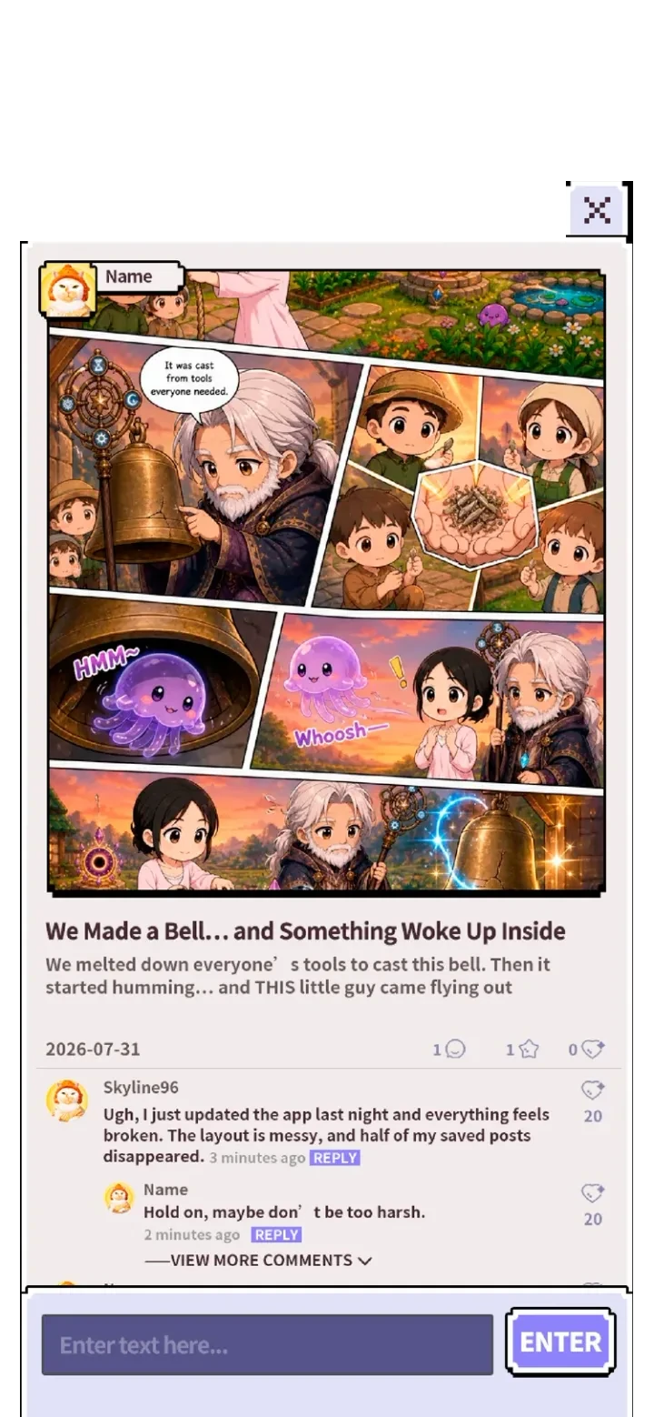 A Shared Story Card And Community Comments