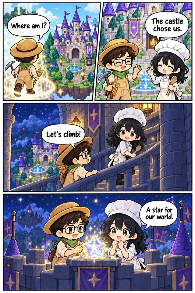 Two Characters Discover A Magical Castle